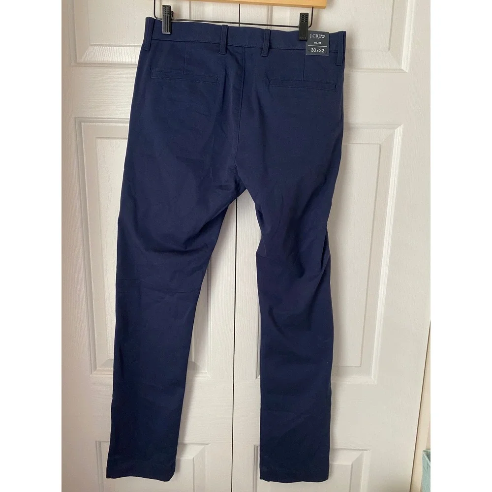 J Crew‎ Factory Slim Fit Flex Chino Pants Navy Blue Mens 30x32 Thermal Golf Prep